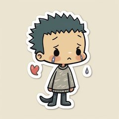 Doodle of Drake with sad face and tear drops