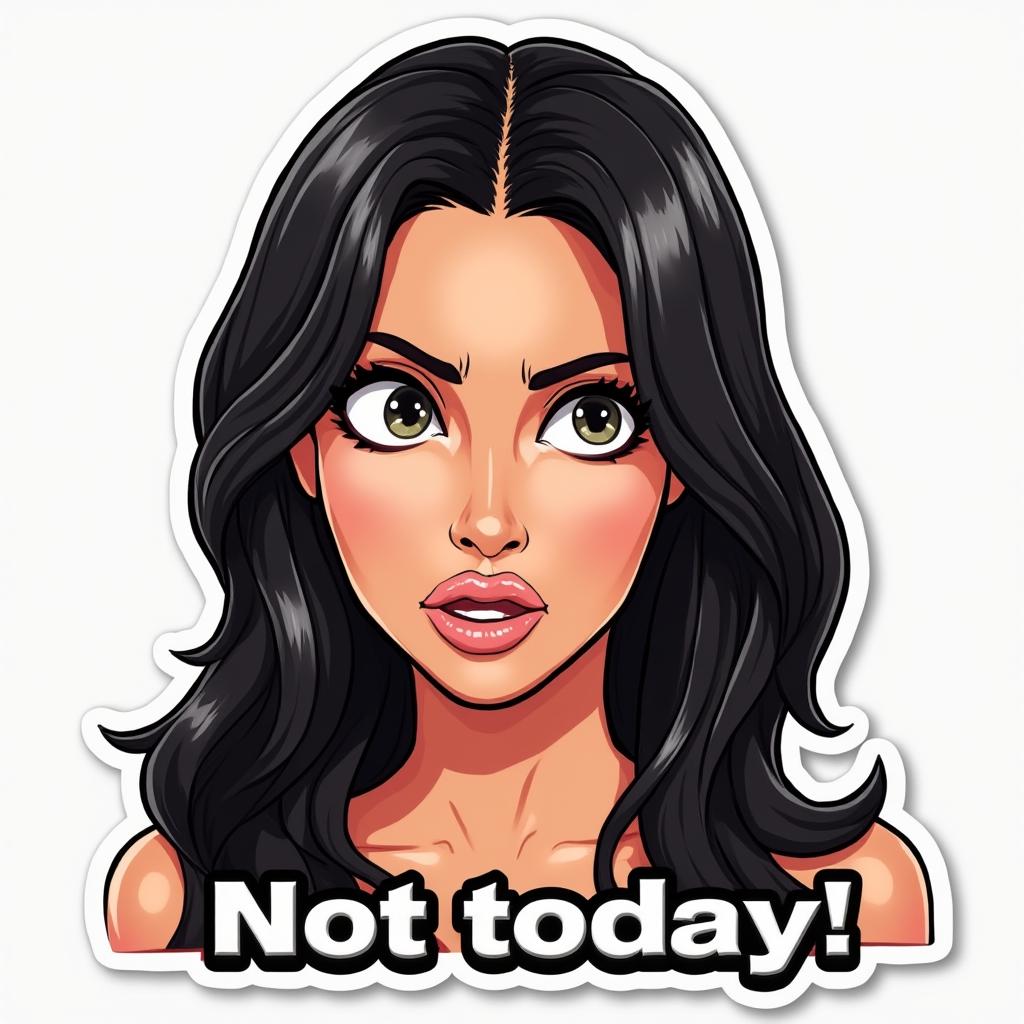 Kim Kardashian rolling her eyes with 'Not today!' caption