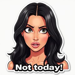 Kim Kardashian rolling her eyes with 'Not today!' caption