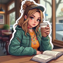 Pop culture Zendaya relaxing in a café with coffee and a book