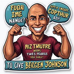 Dwayne Johnson flexing with a smile and motivational quotes around him