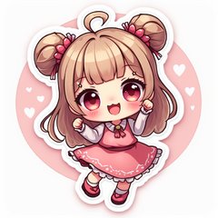 Kawaii chibi Shakira dancing with sparkles and hearts