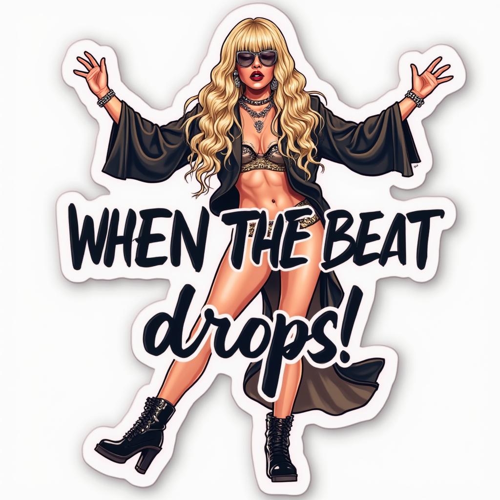 Meme of Lady Gaga dancing with text 'When the beat drops!'