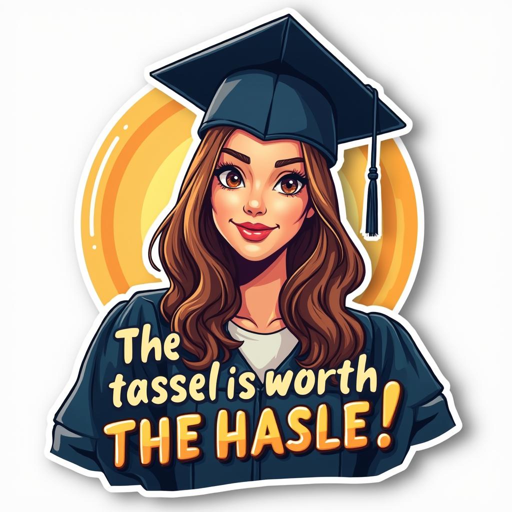 Meme sticker of a confident graduate with text about graduation