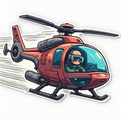 Anime helicopter with speed lines and a pilot wearing goggles