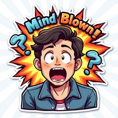 Meme-style character with shocked expression and 'Mind Blown!' text