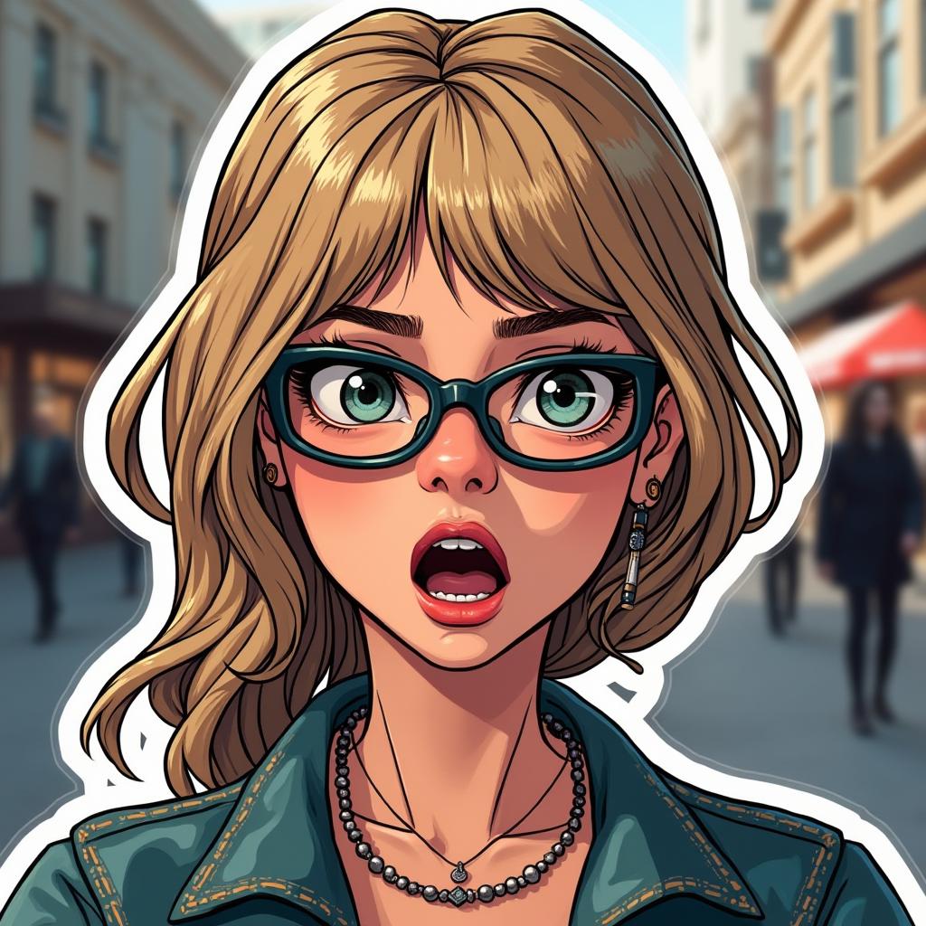 Stylish woman with glasses rolling eyes in annoyance