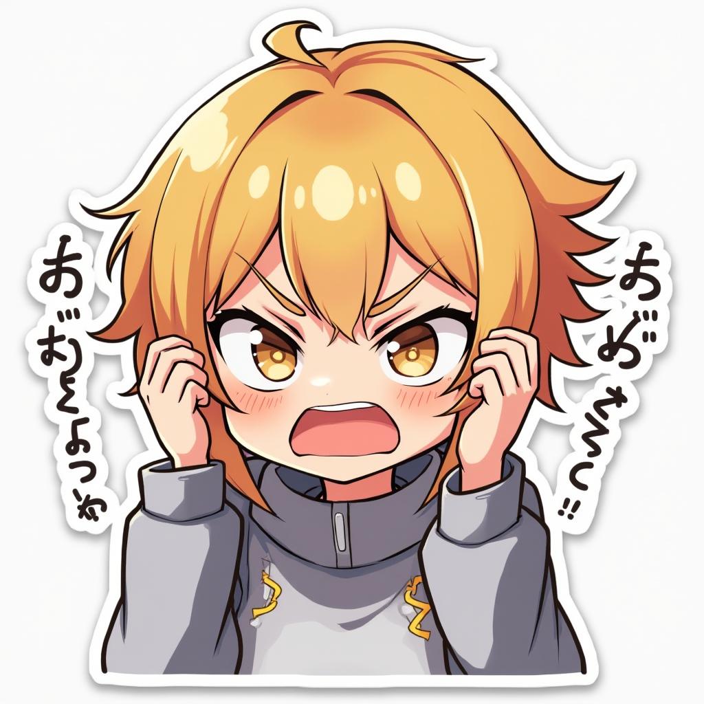Anime character with bright hair rolling their eyes in annoyance