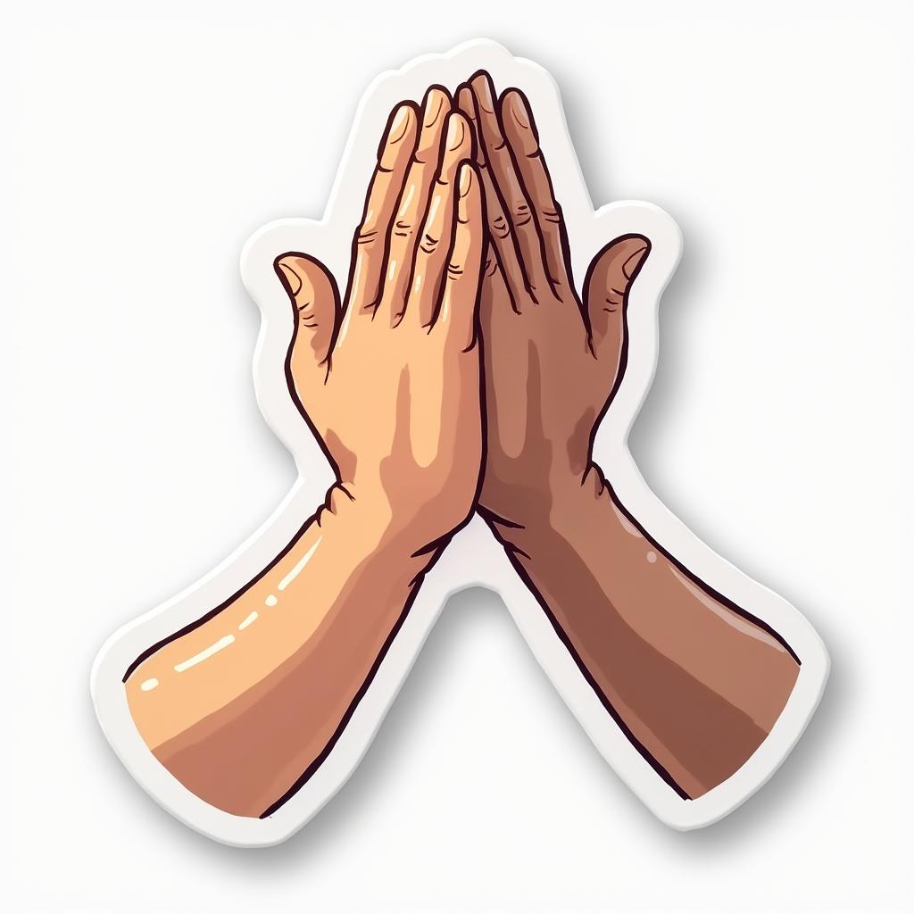 3D rendered realistic hands clapping together