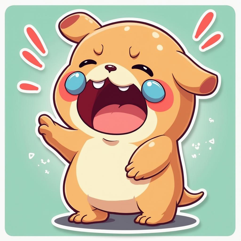 Meme-style cartoon character laughing with tears and holding stomach
