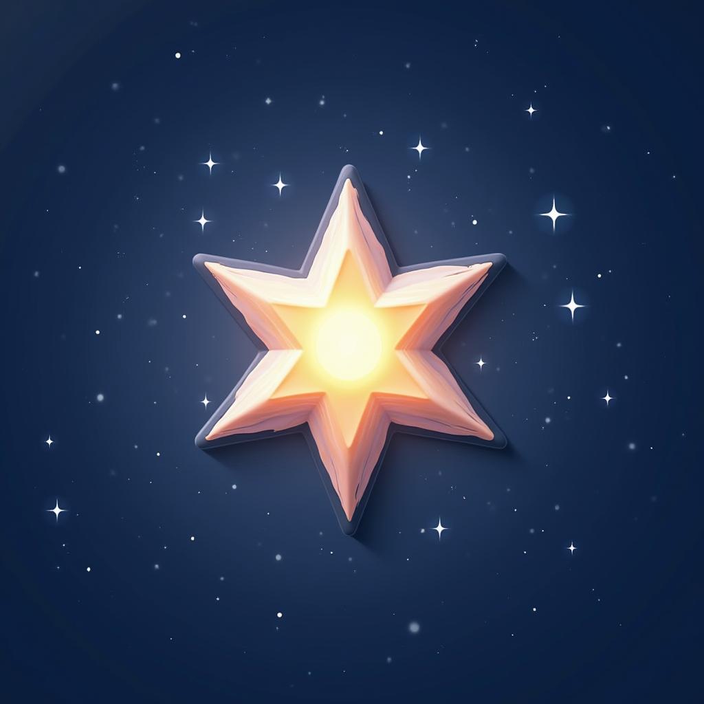 3D rendered bright star shining in a dark night sky