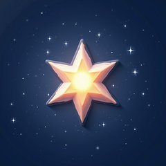 3D rendered bright star shining in a dark night sky