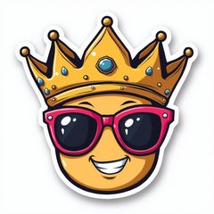 Stylish crown with sunglasses and a smirk in a pop culture style