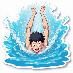 swimming sticker preview