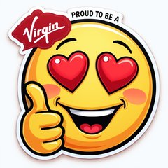 Emoji sticker of a happy face with thumbs up about being a virgin