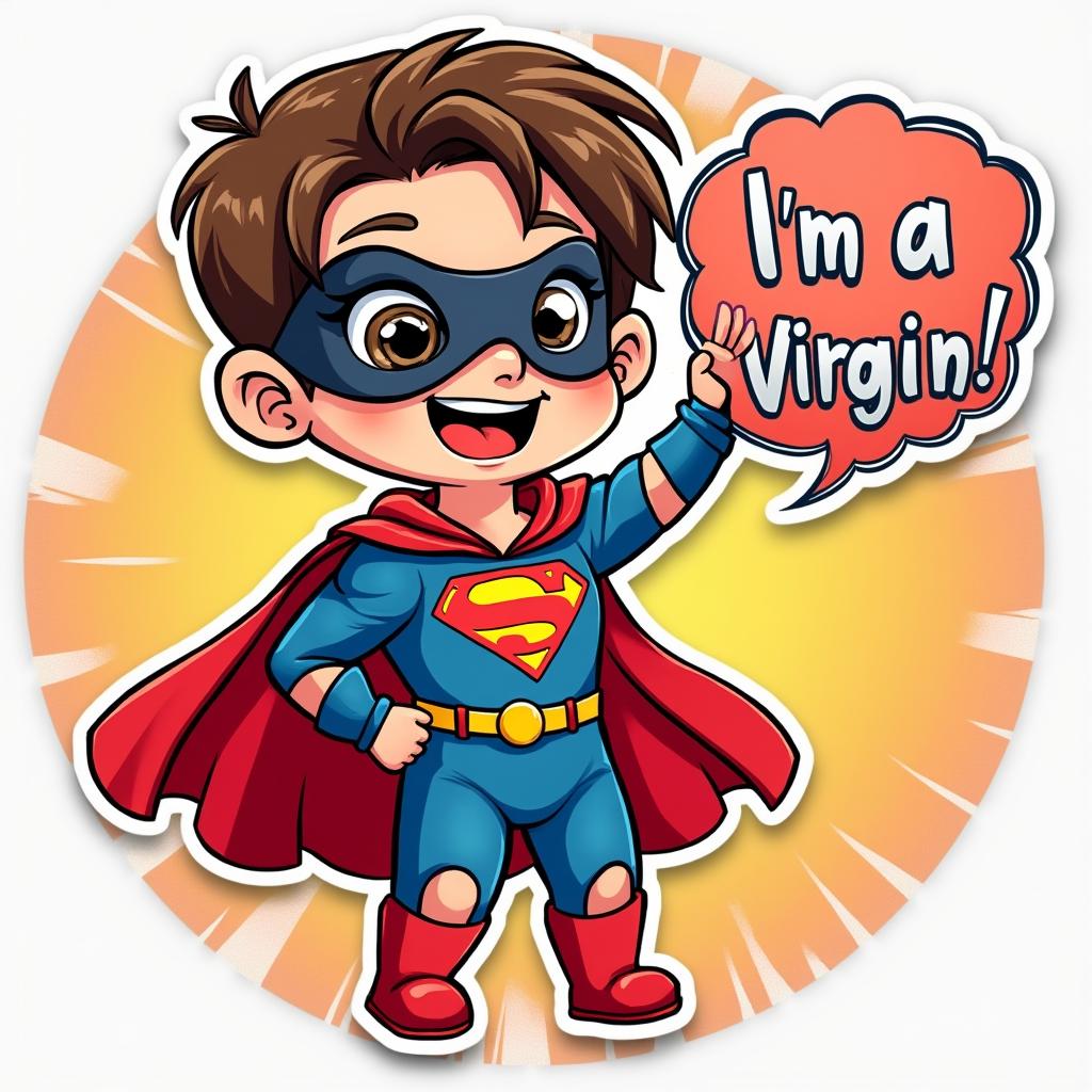 Comic book superhero proudly declaring being a virgin