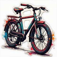Graffiti-style bicycle with colorful spray paint effects and urban theme