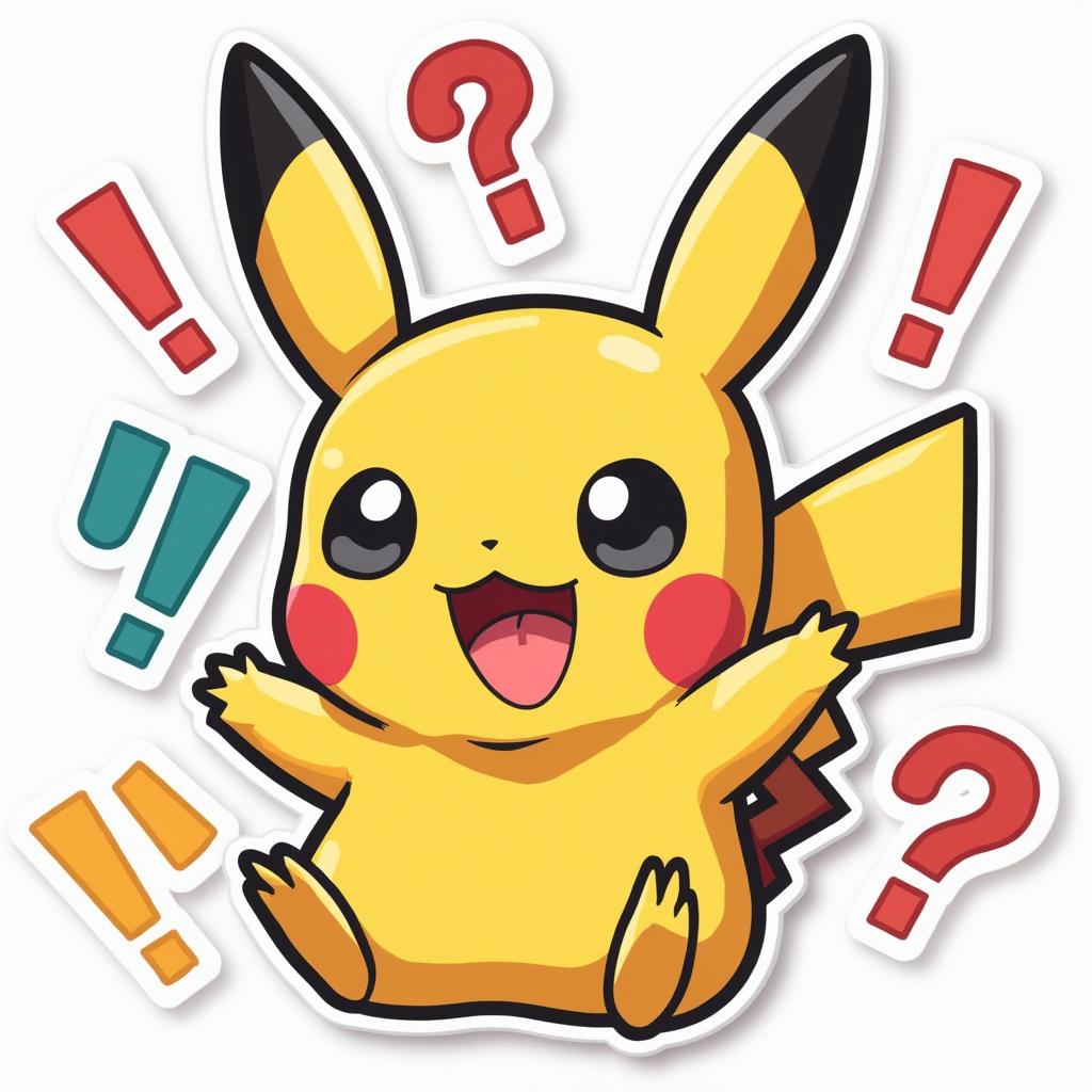 Meme-style Pikachu with surprised expression surrounded by exclamation and question marks