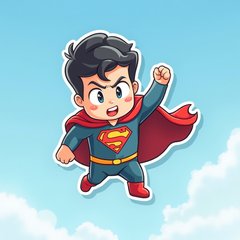 Cartoon USB stick as a superhero flying with a cape