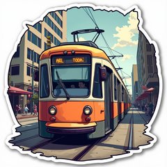 Meme-style tram with sunglasses cruising with text 'Chillin' on Tracks'